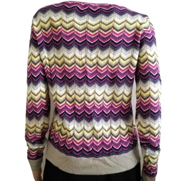 Banana Republic Chevron Striped Cardigan Sweater S - Picture 3 of 11